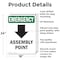 Signmission Assembly Point (Down Arrow) With Symbol, 18 in W x Rectangle, Aluminum OS-2PACK-EM-A-1824-V-10429 - alternate 6